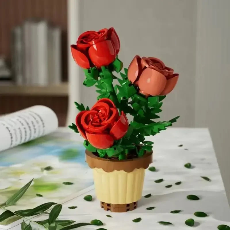 DIY Mini Flower Building Block Kit – Everlasting Desktop Decor