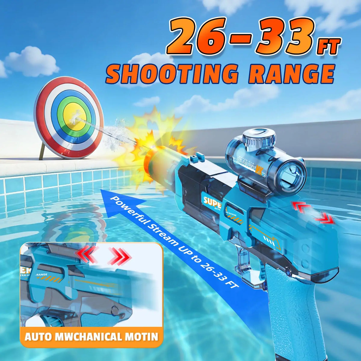 Rechargeable Electric Water Blaster with LED Lights