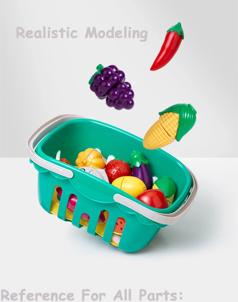 Pretend Play Food Cutting Set for Kids – Educational Fruit & Vegetable Toy