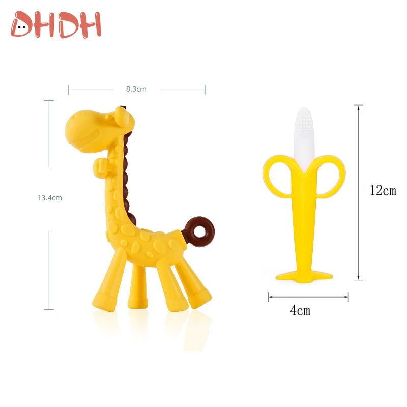 Baby Silicone Teething Brush – Banana Shape Soothing Toothbrush