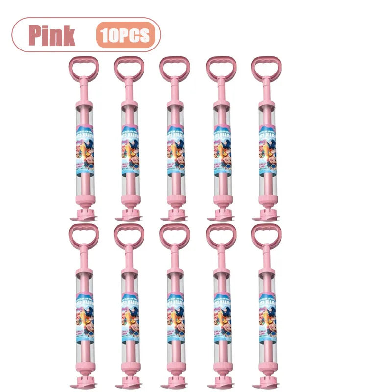 Pink rotating firework water blaster toy for kids in 10 pieces