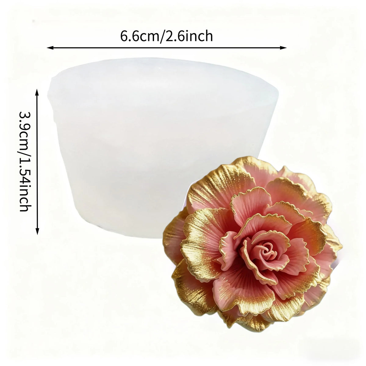 Reusable Rose Silicone Mold with Realistic Layered Petals