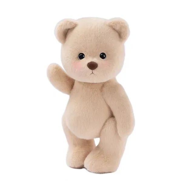 A light beige teddy bear plush toy.