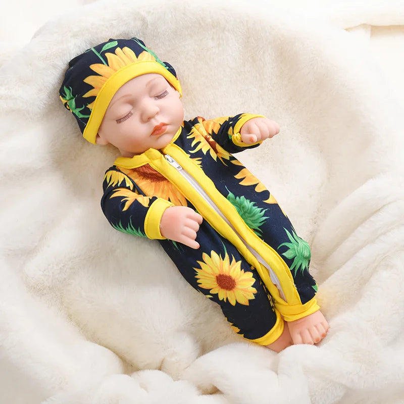 Lifelike 12-Inch Reborn Baby Doll with Outfit – Soft Vinyl, Huggable & Cute