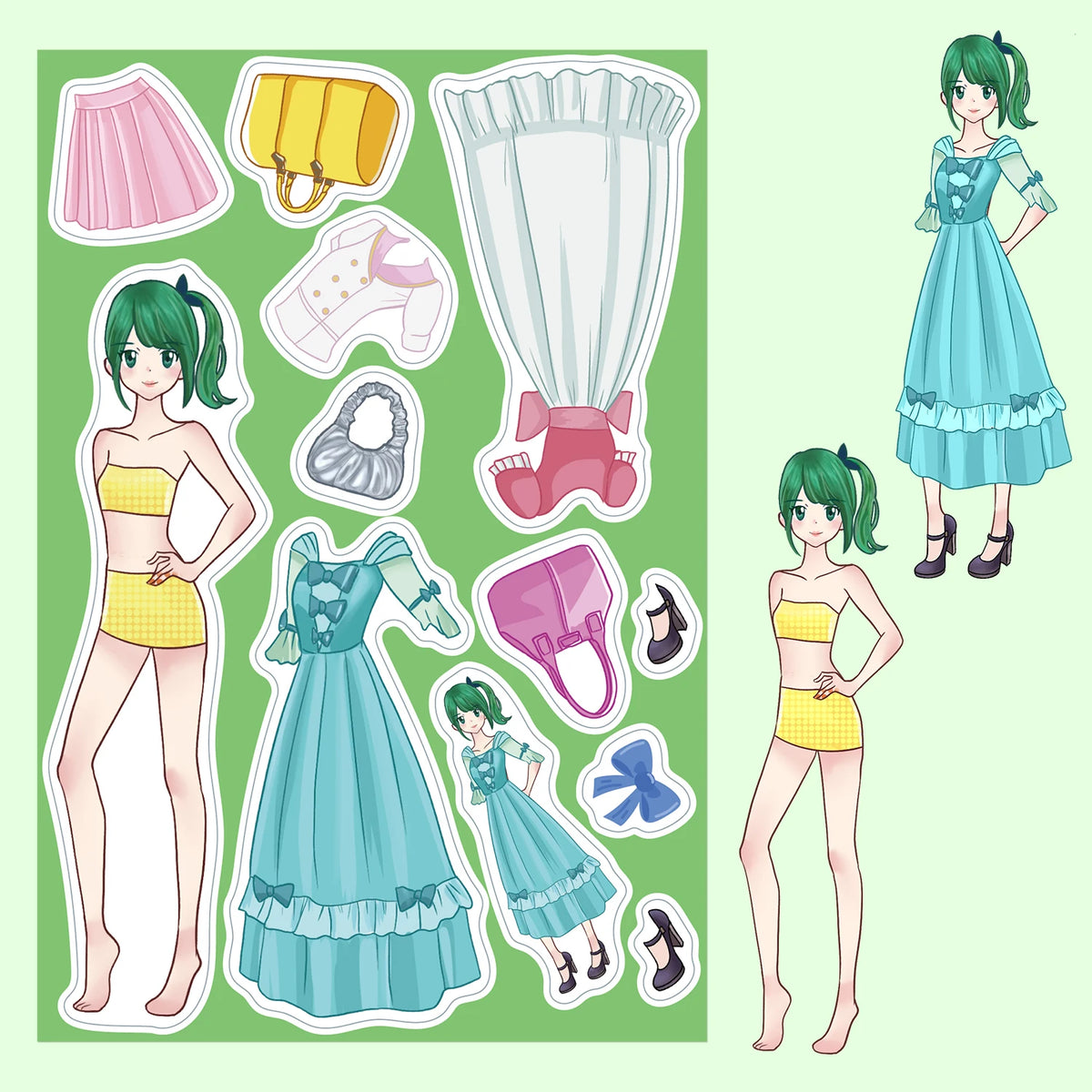 Princess Dress-Up Puzzle Sticker Set for Kids