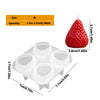 A set of four silicone molds shaped like strawberries for crafting projects