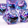Liquid Core Polyhedral Dice Set – 7 Sharp-Edge Resin Dice with Swirling Quicksand