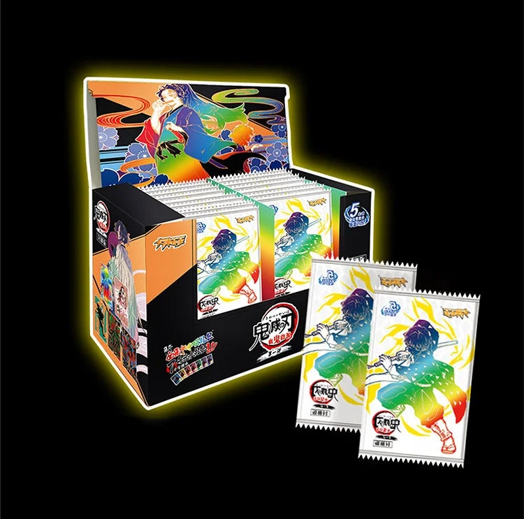 A box of Demon Slayer SSP Diamond Rare cards featuring Tanjirou and Nezuko characters.