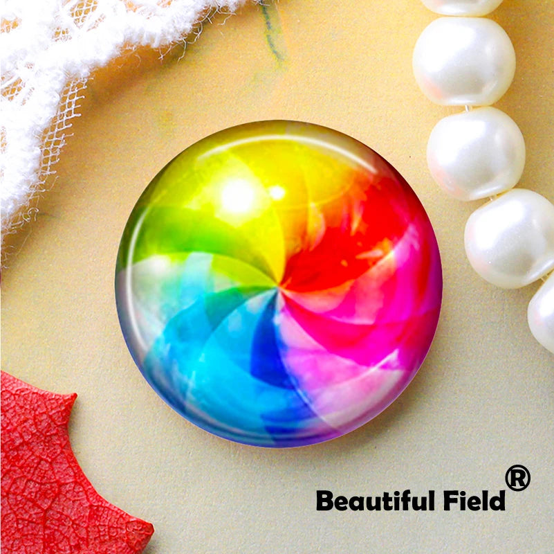 Handmade Rainbow Glass Cabochons for Jewelry Making