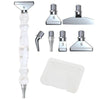 A set of six interchangeable resin diamond painting brush tips and a clear plastic tray.