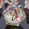 Liquid Core Glow D&D Dice Set with Sharp Edges