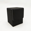 A black premium leather deck box designed to hold trading cards.