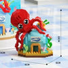 A set of Ocean Animal Building Blocks featuring a red crab, a blue fish, and other sea creatures.