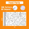 A line art drawing scroll featuring various fruits and vegetables for kids DIY coloring