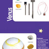 A set of gems and tools for a Jupiter, Venus, and Saturn planet digging kit.