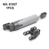 A gray technical power functions motor set for building blocks with an attached piece.