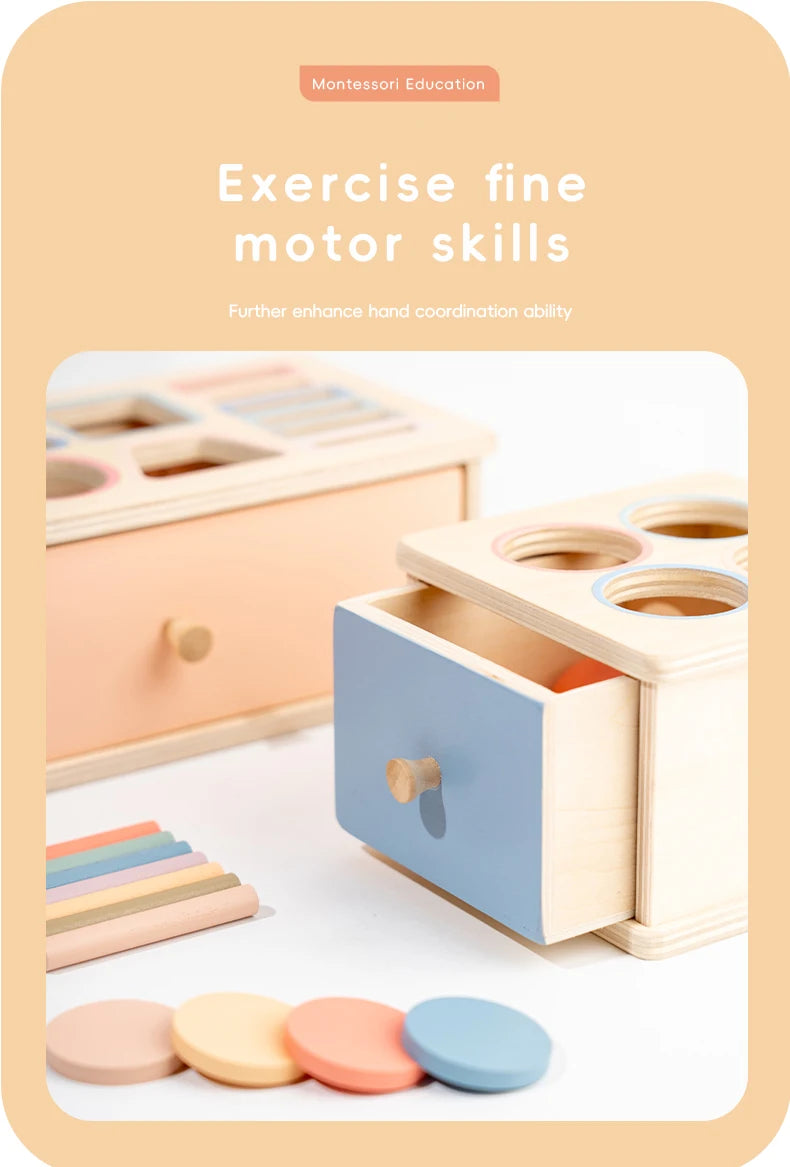 Wooden Montessori Sorting Box with Shape & Color Matching Games