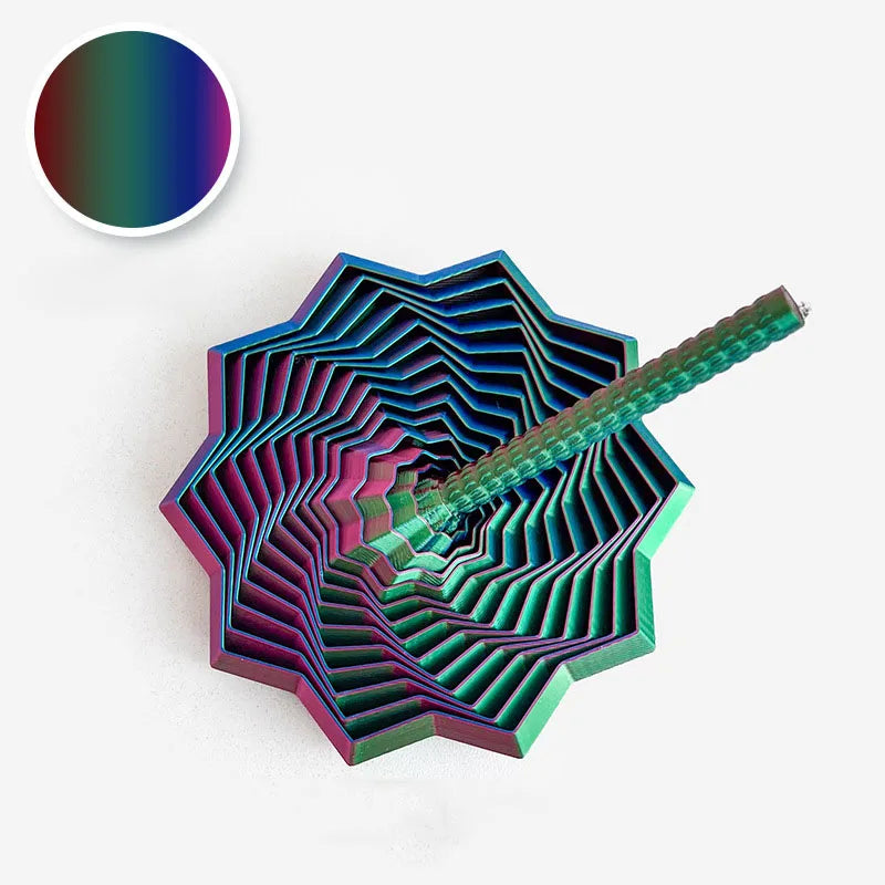 Optical Illusion Fidget Star – 3D Hexagon Spinner for Stress Relief