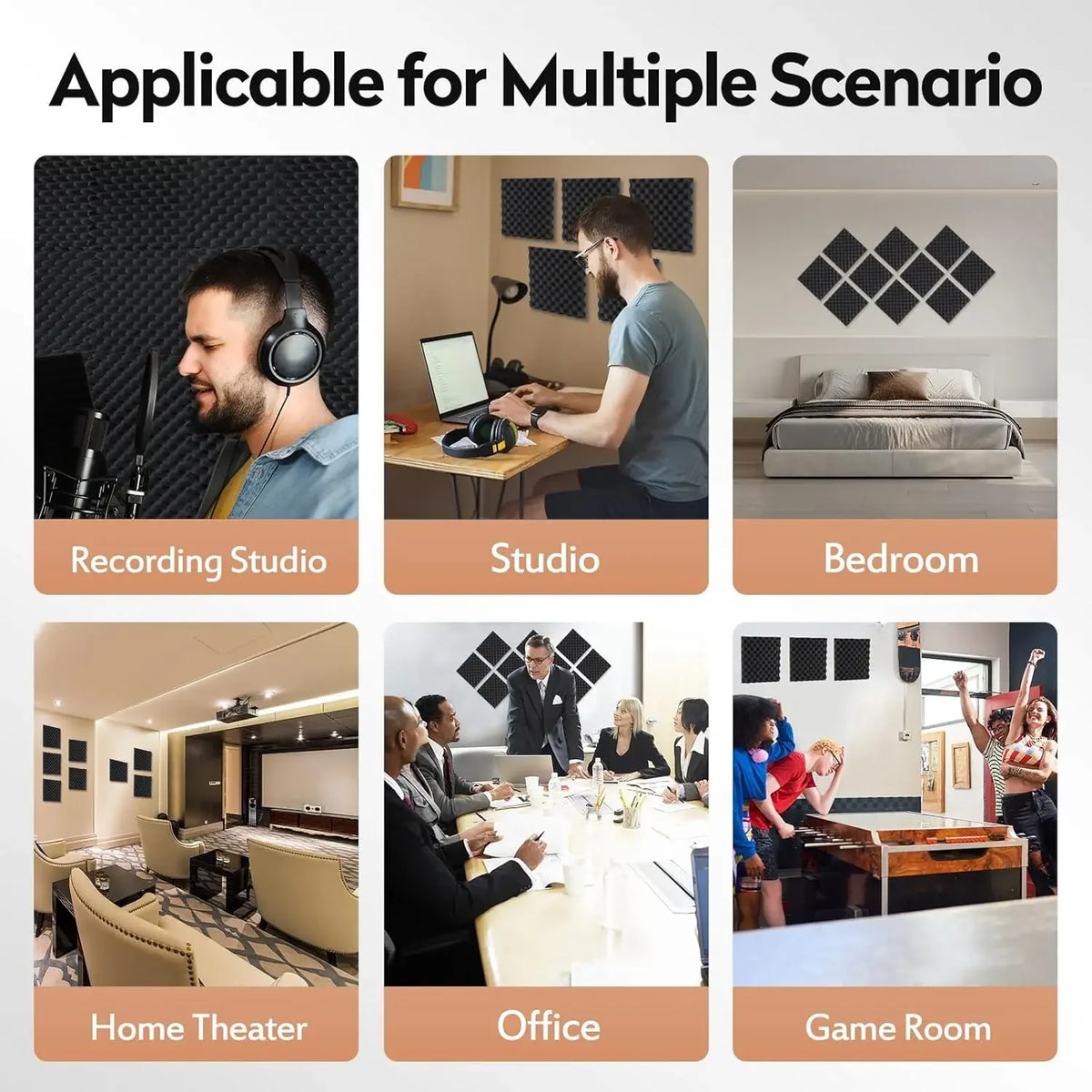 Self-Adhesive Acoustic Foam Panels for Soundproofing and Noise Reduction