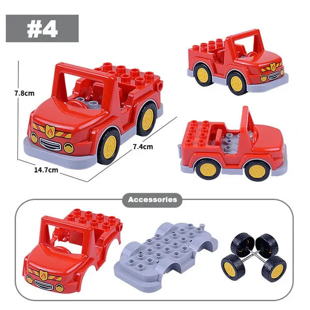 Large Building Blocks Traffic Series Vehicles Set