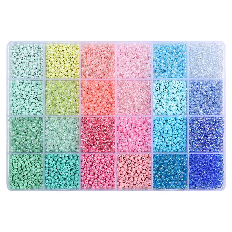 5200+ Glass Rice Beads in 24 Colors for DIY Jewelry Making