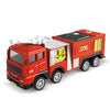 A red diecast fire truck toy with a ladder and water cannon, numbered 119.