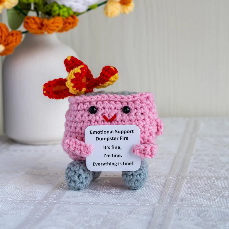 Crochet Dumpster Fire Decorative Doll
