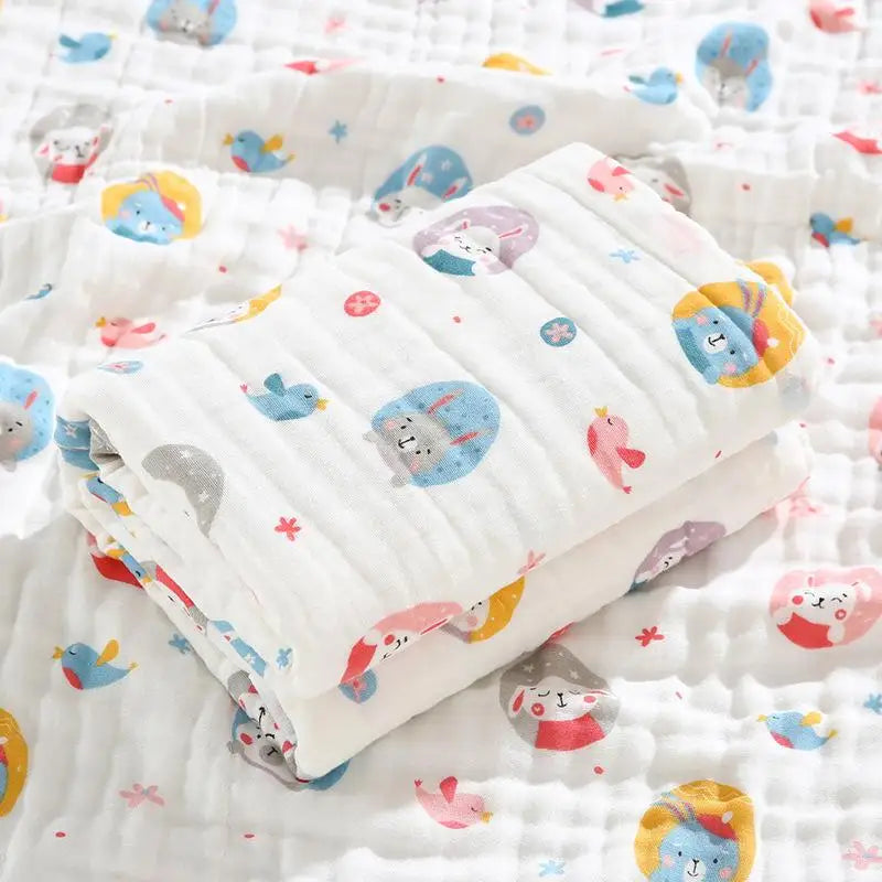 4-Layer Cotton Gauze Baby Swaddle & Bath Towel