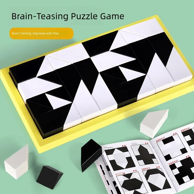 Black and White Building Block Puzzle Set for Kids