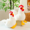 Adorable White Chicken Plushies – Soft Farm Animal Stuffed Hen & Rooster Set