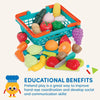Pretend Play Food Cutting Set with Storage Basket for Kids