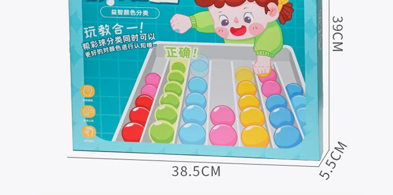 Rainbow Ball Sorting Board Game for Kids