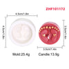 White silicone mold for baby feet and pentagram shape used for DIY candle, soap, and resin crafts