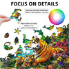 A jigsaw puzzle featuring an orange tiger in a dense jungle scene with vibrant colors.