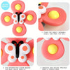 Suction Cup Spinning Top Toy with Cute Bug and Flower Design