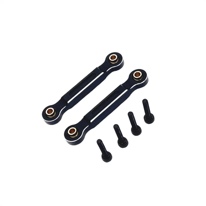Aluminum front steering link for Hyper GO MJX 1/14 RC crawler with mounting hardware.