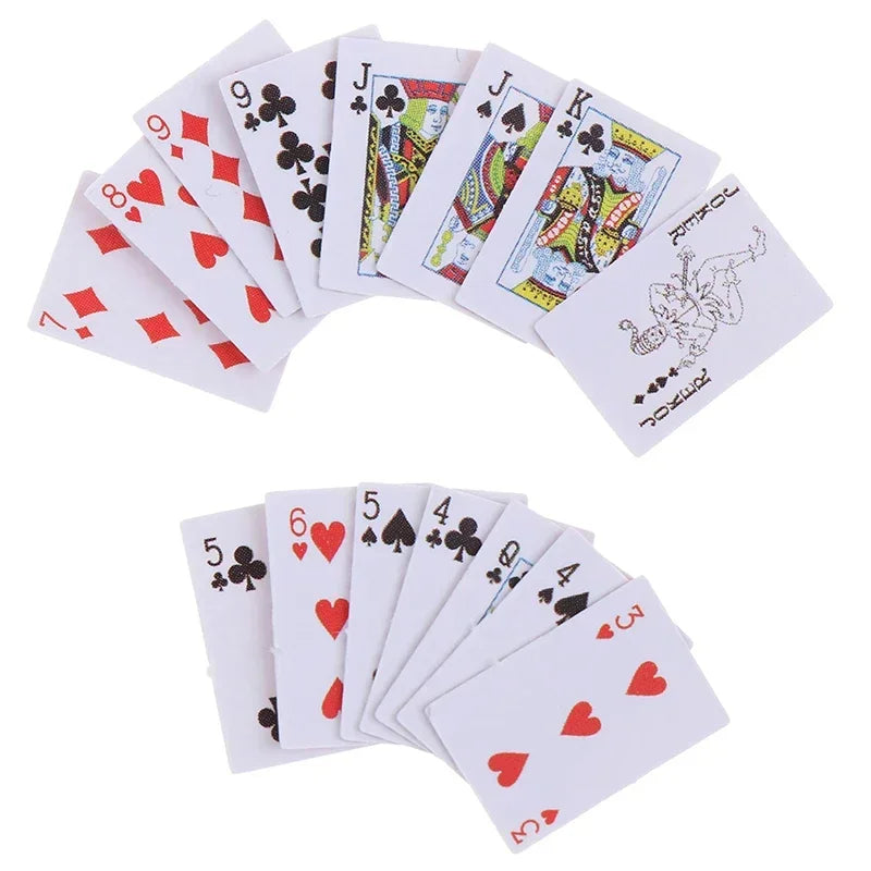 Miniature Playing Cards Set - Funny Novelty Poker for Travel & Pranks