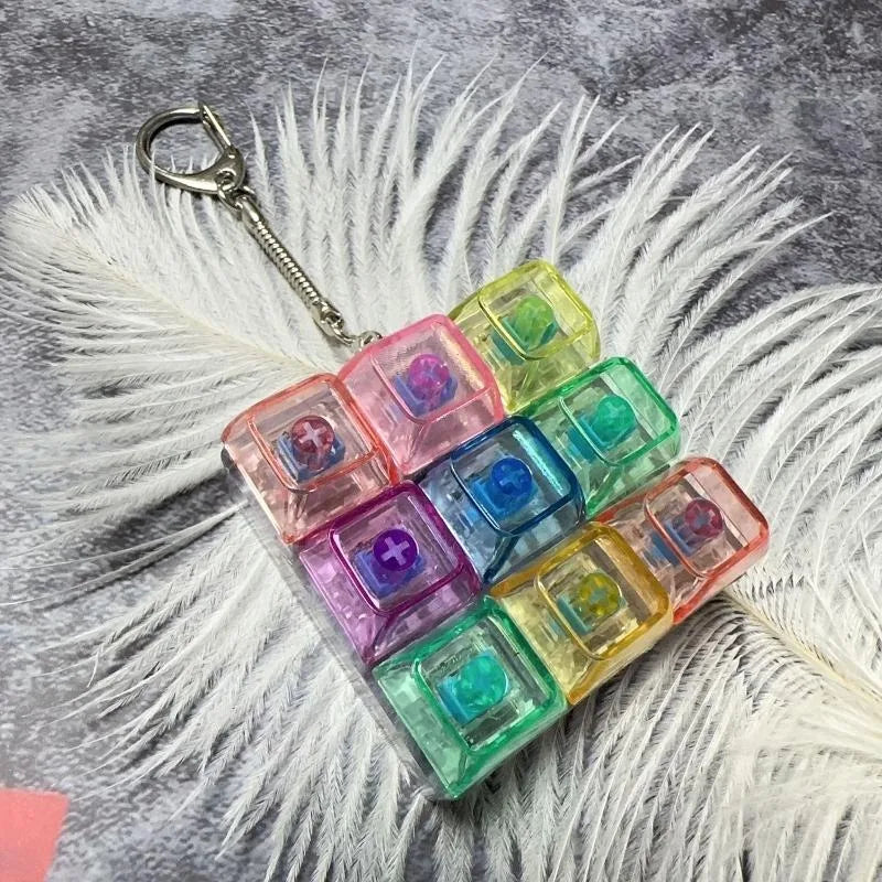 Mini Mechanical Keyboard Fidget Keychain with Clicking Keys
