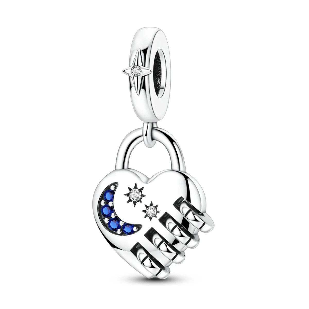 925 Sterling Silver Heart Charm Beads for Bracelets and Necklaces