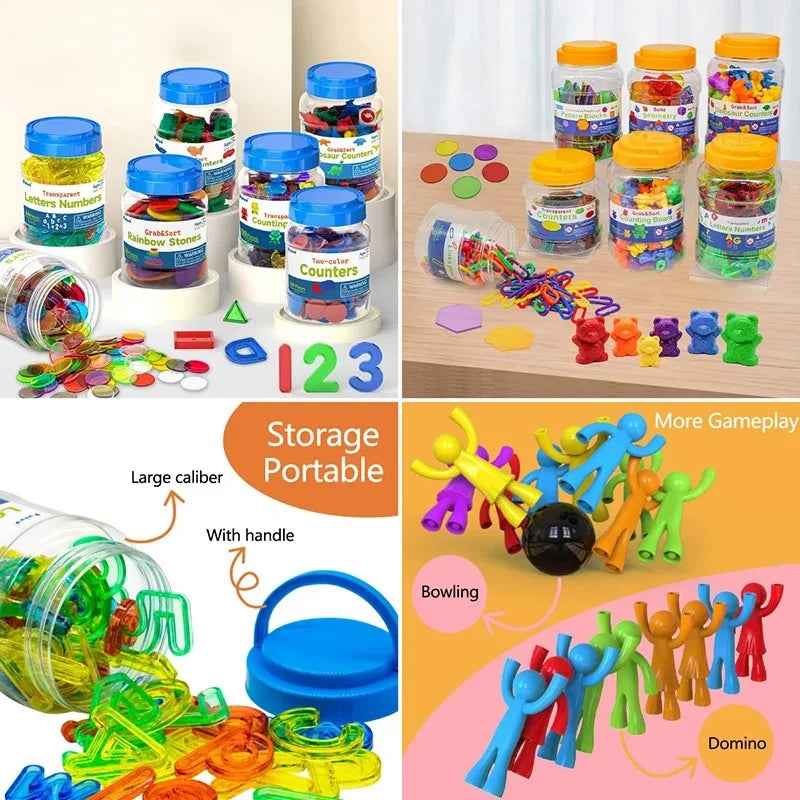 Translucent Colorful Letters & Numbers Set for Sensory Learning