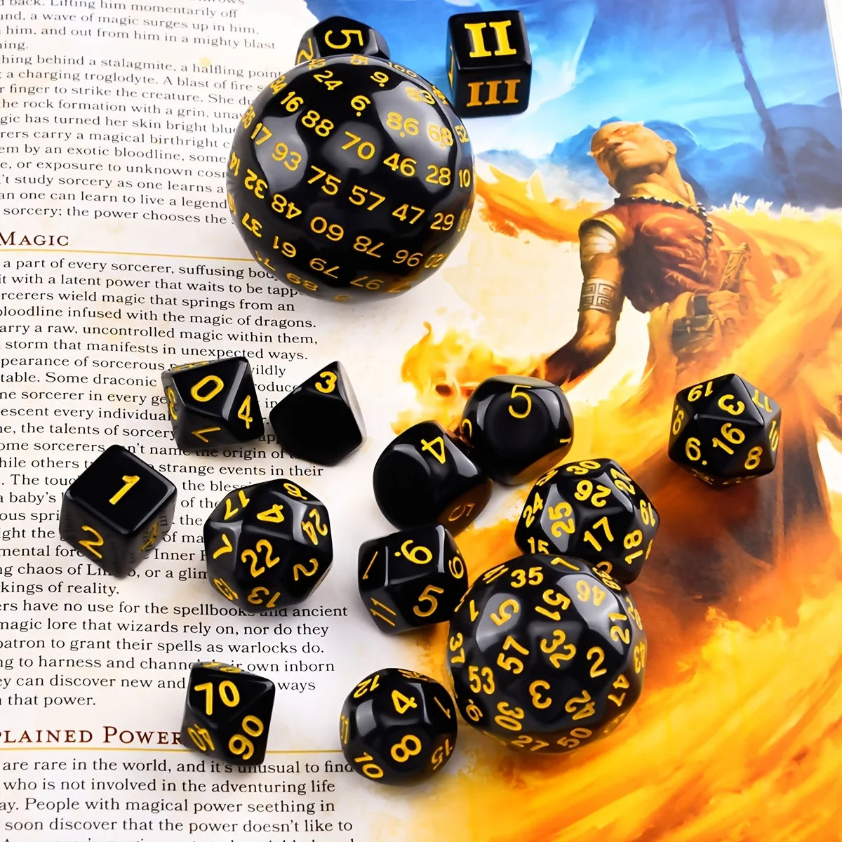 Complete Polyhedral Dice Set for RPG and Tabletop Games