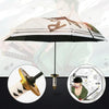 Demon Slayer katana 3-fold umbrella with a dark canopy and decorative elements.