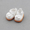 Pair of white casual sneakers with orange soles for 17cm Labubu dolls