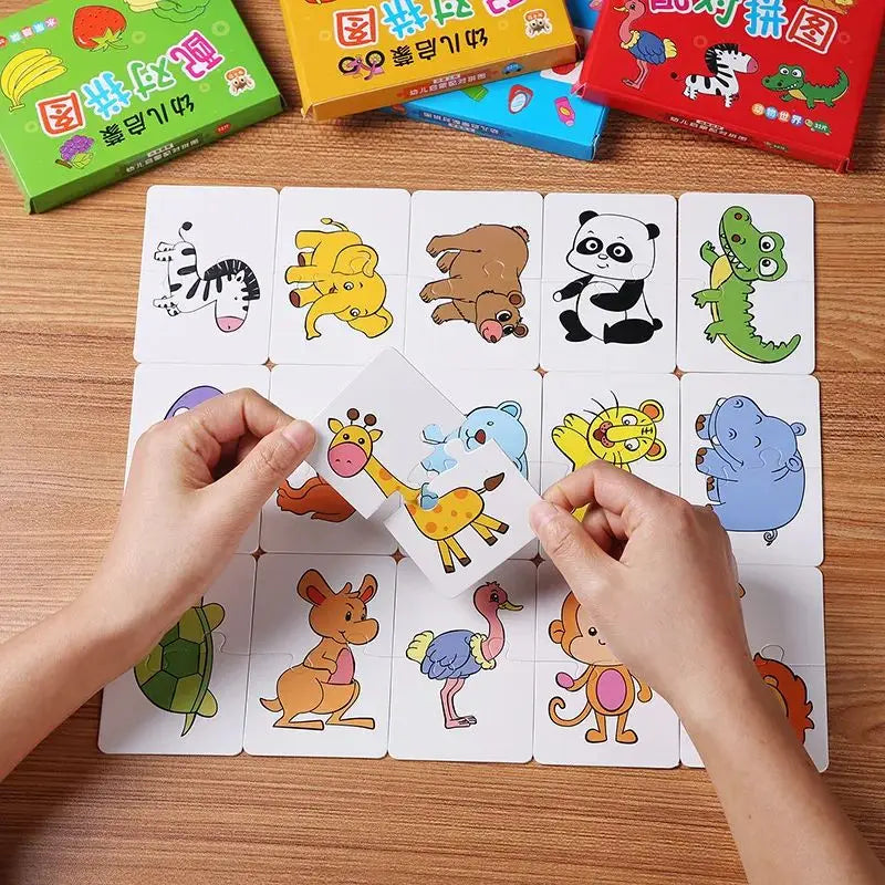 Montessori Wooden Animal Puzzle Set with Storage Box