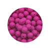 A circular arrangement of pink silicone beads in various sizes for DIY jewelry making