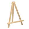A light wooden mini easel with an adjustable frame for holding art projects.