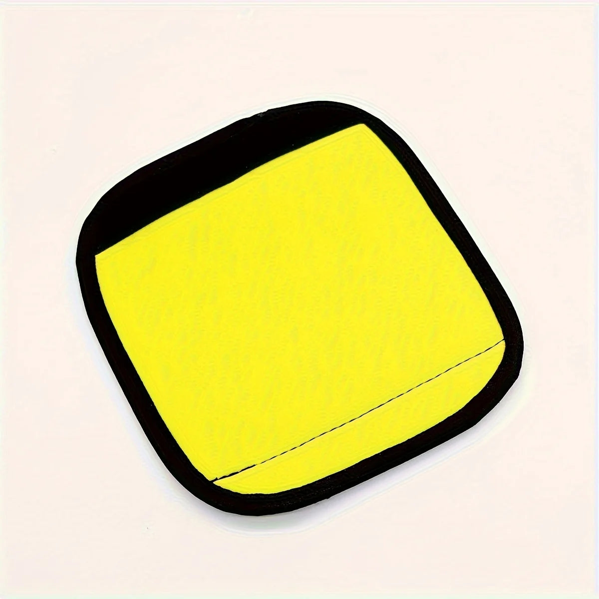 A yellow neoprene luggage handle cover with a black cushioned grip.