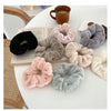 Plush Knit Scrunchie Hair Ties with Leather Accent