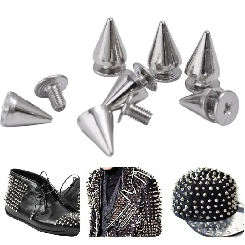 Cone Stud Rivets with Screw Backs for DIY Leather, Clothing & Accessories