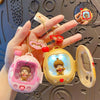 Retro Mini TV Keychain with Light-Up Surprise Doll
